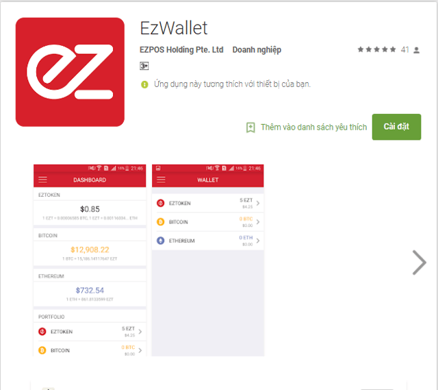 Ứng dụng ví EzWallet được hàng loạt người dùng sử dụng 