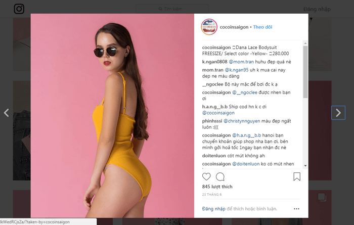 instagram cocoinsaigon được quản lý hình ảnh chặt chẽ